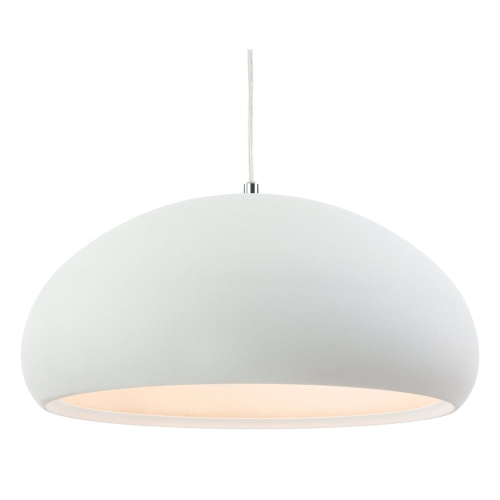 Herculean Modern White Rough Sand Dome Shade Ceiling Pendant Light Fitting