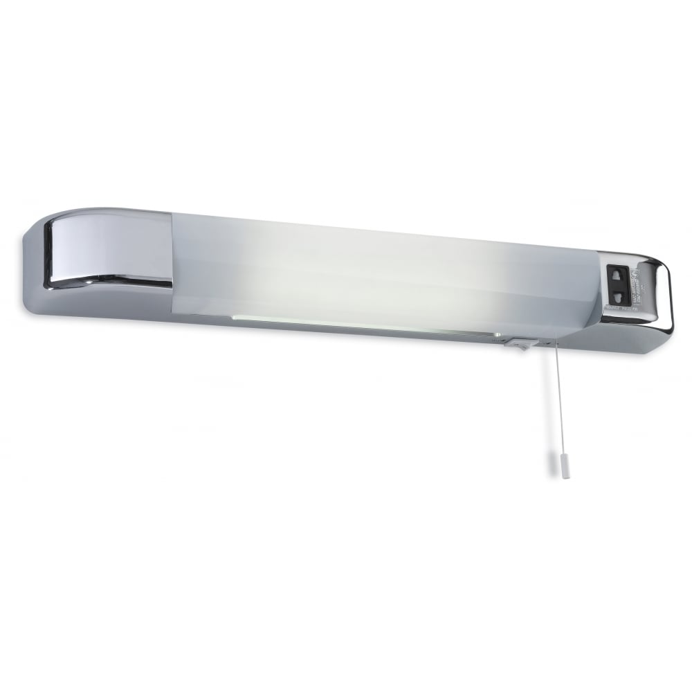 Augment Modern Dual Voltage Chrome Bathroom Shaver Light with Switch