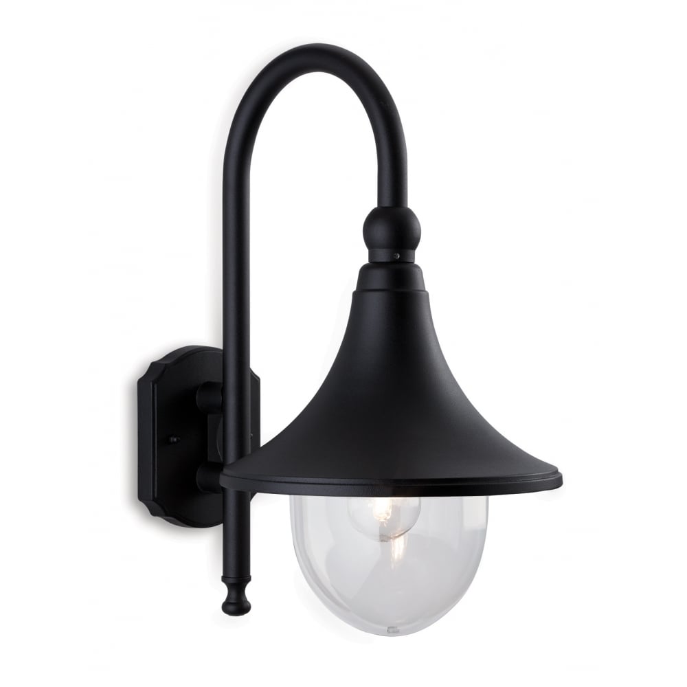 Jaded Traditional Black Garden Flush Wall Lights