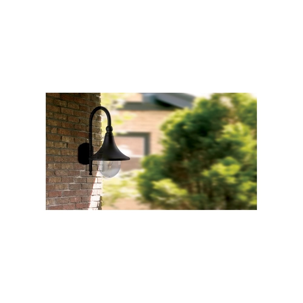 Jaded Traditional Black Garden Flush Wall Lights