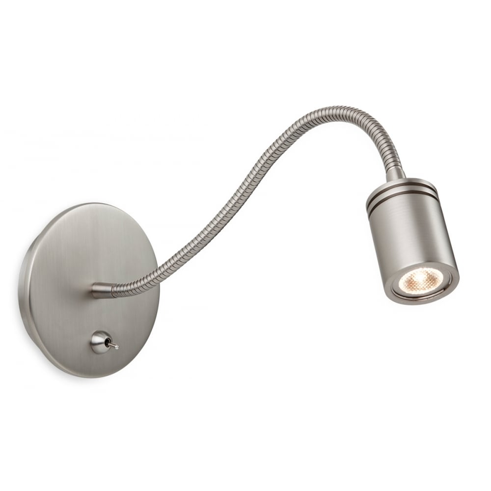 Curve Modern Brushed Nickel LED Reading Light