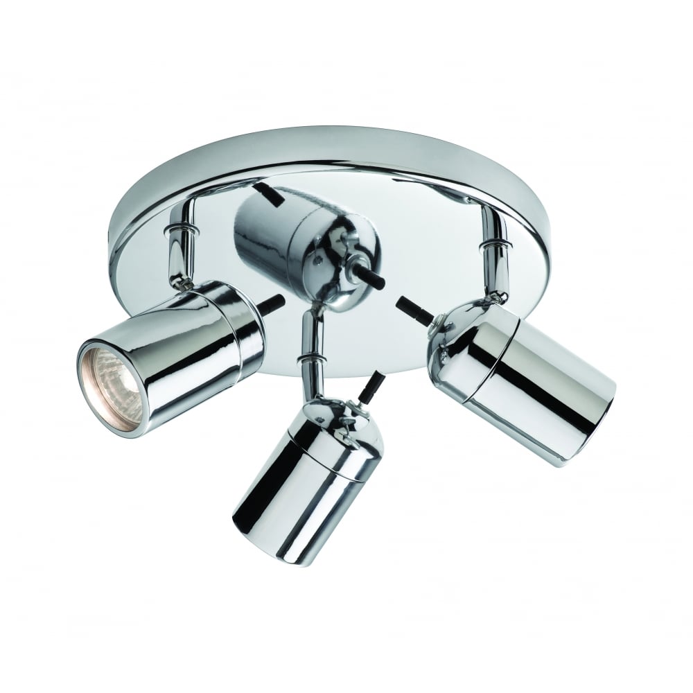 Modal Modern Polished Chrome Bathroom Single 3 Bulb Spotlight