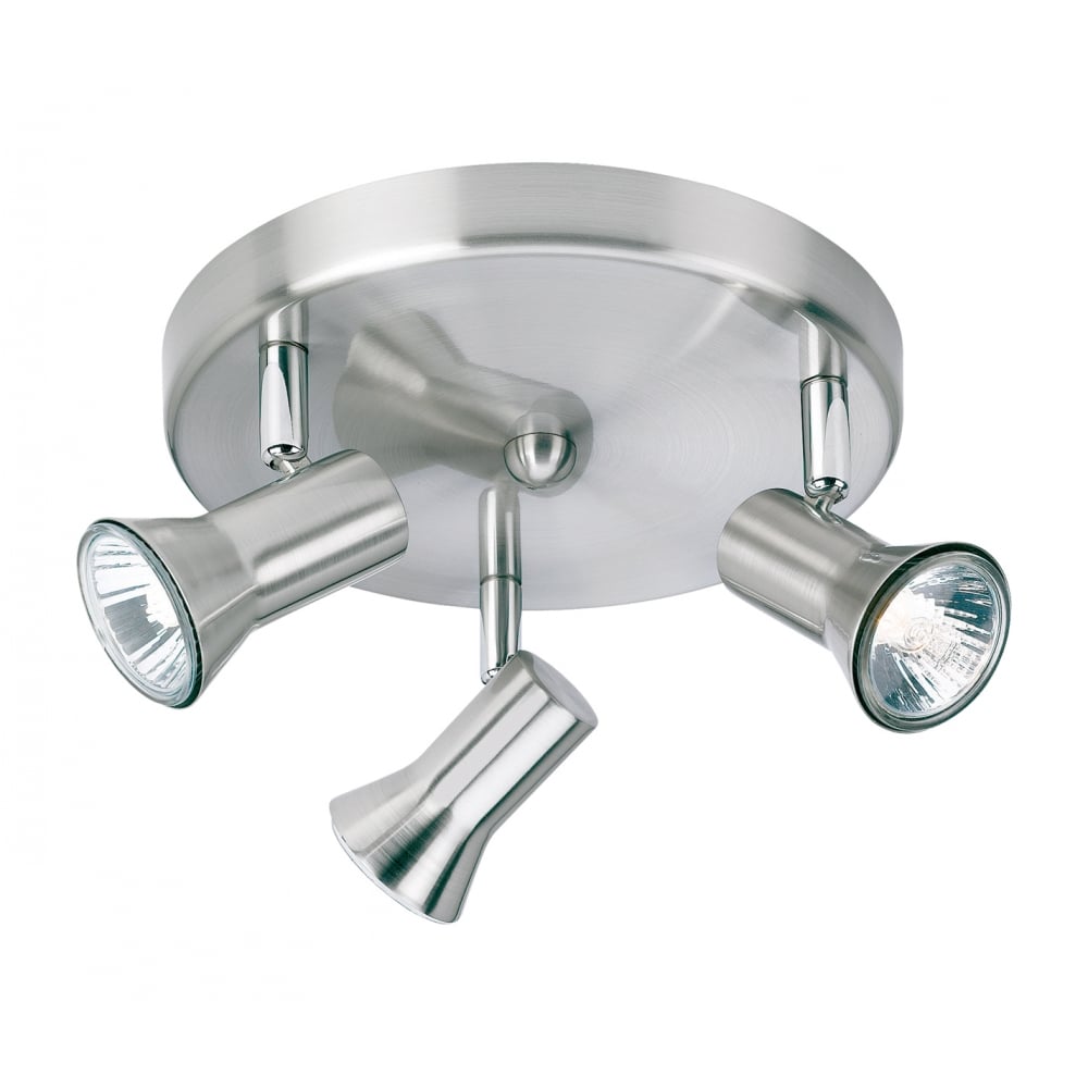 Pivotal Modern Brushed Steel Flush Ceiling Light