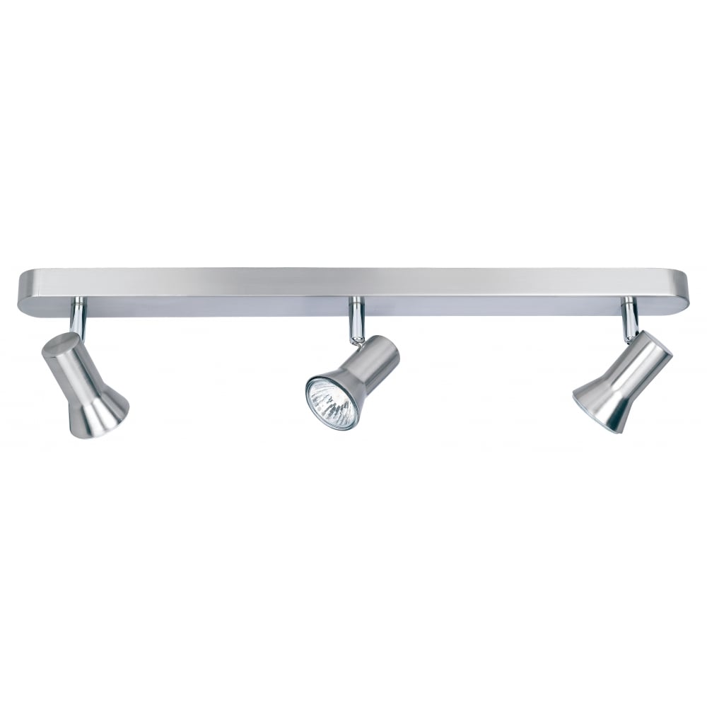 Pivotal Modern Brushed Steel Ceiling Spotlight Bar