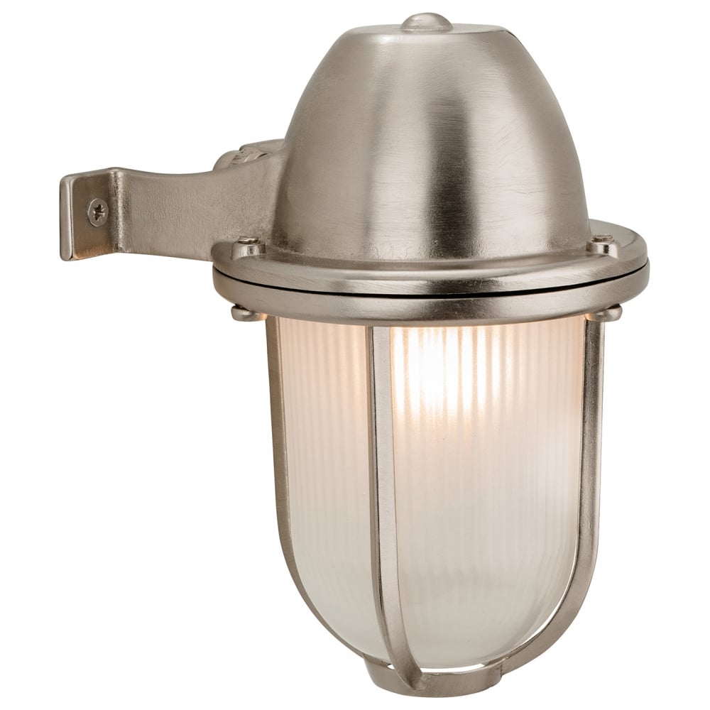 Marina Nautic Nickel Outdoor Down Right Wall Light