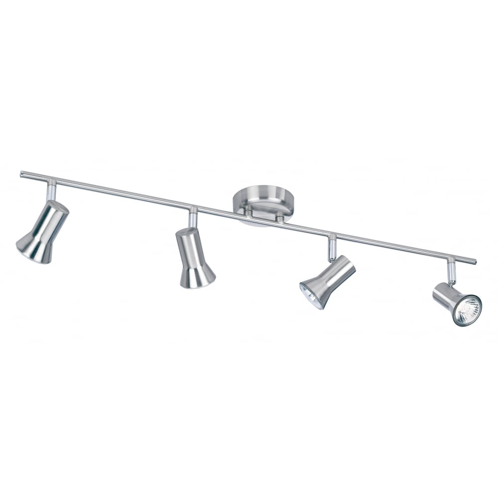 Pivotal Modern Brushed Steel Ceiling Spotlight Bar