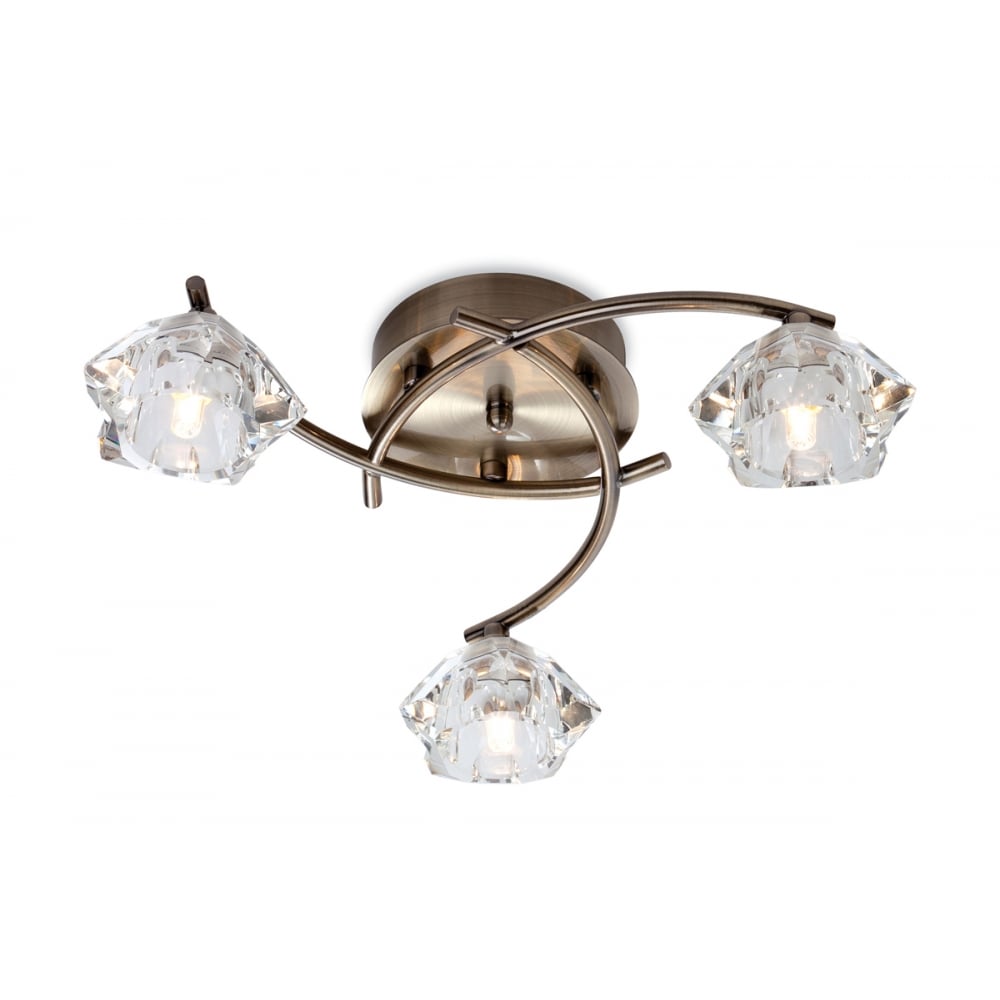 Floral Modern Art Deco Bronze Flush Ceiling Light