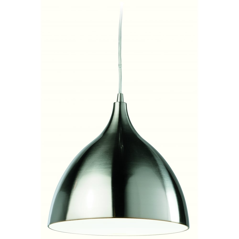 Bistro Modern Brushed Steel Ceiling Light Pendant