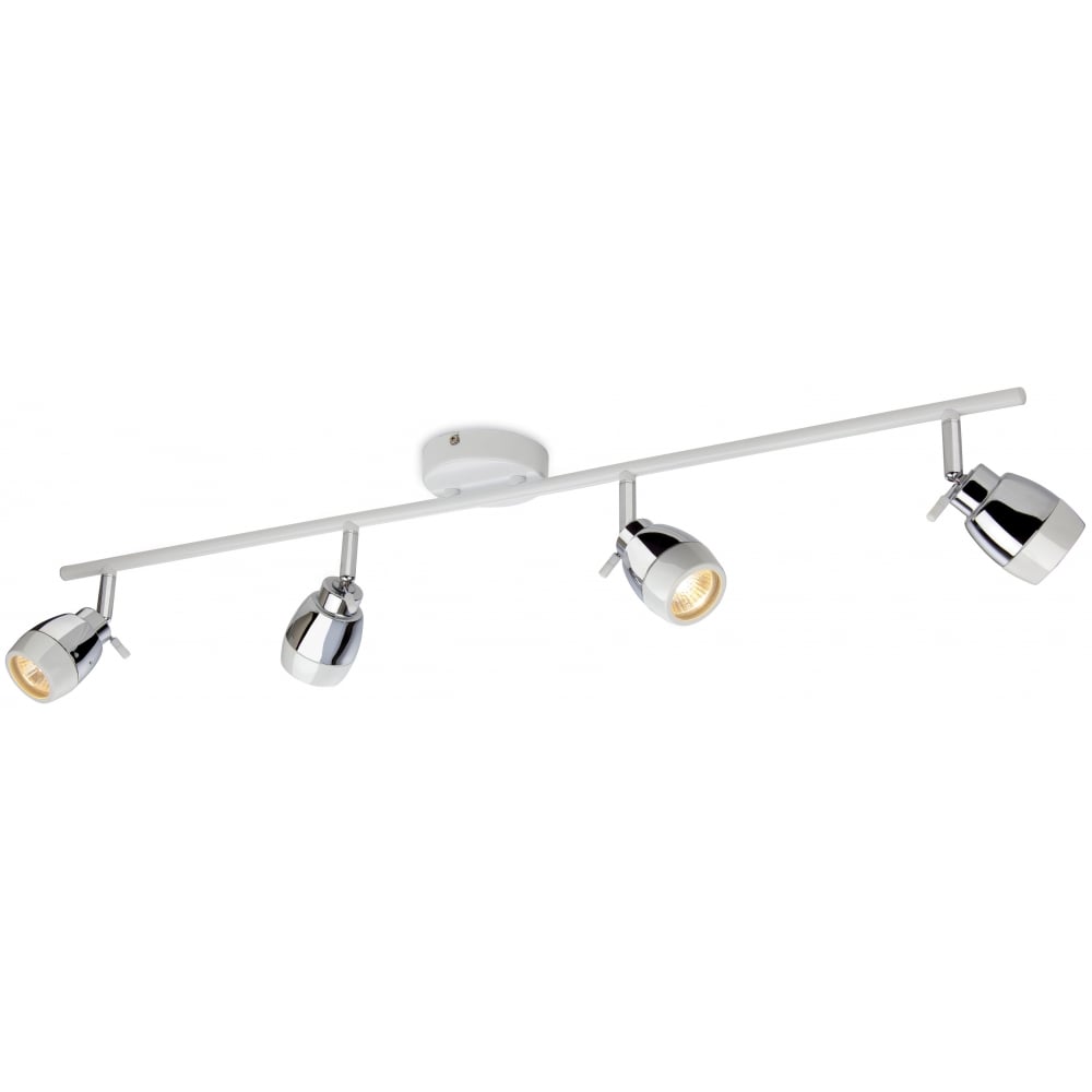 Gyre Modern Chrome White Ceiling Bar 4 Spotlights