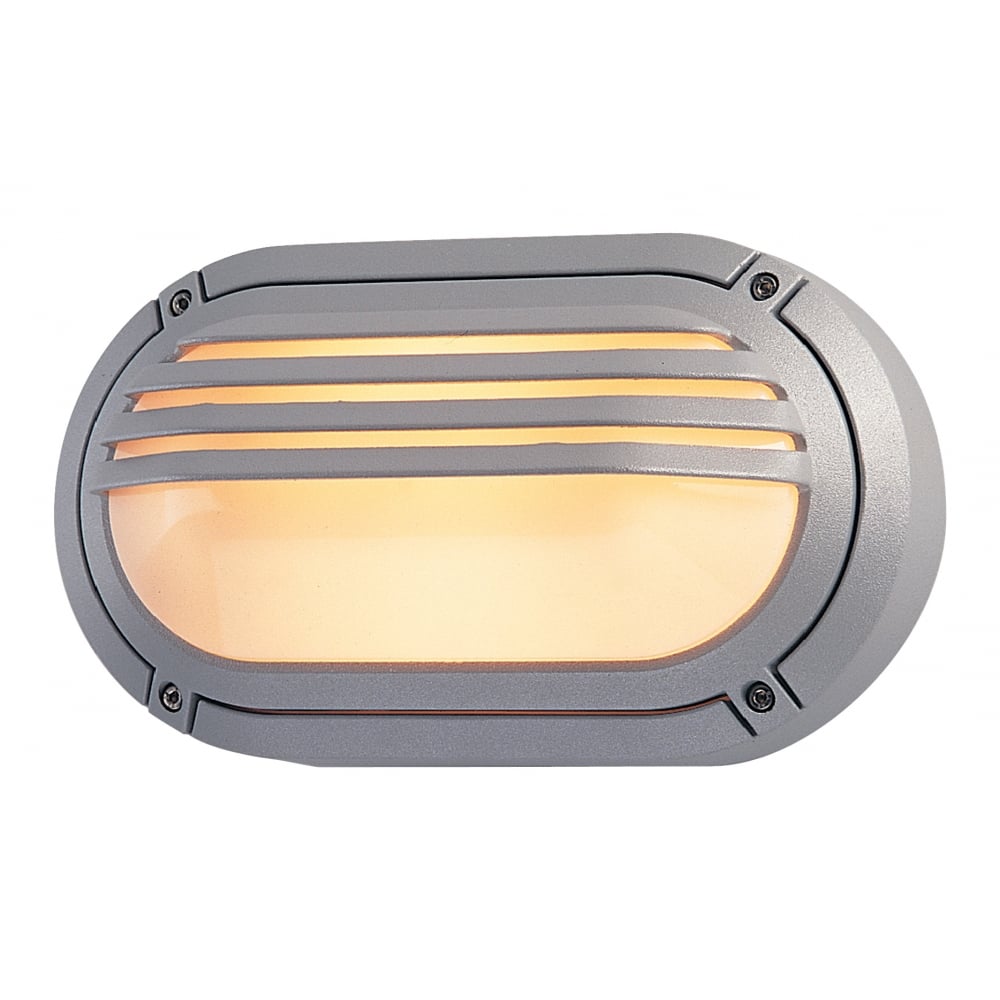 Ecliptic Commercial Silver Graphite Outdoor Bulkhead Oval Light
