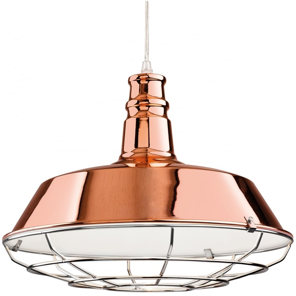 Pacific Industrial Quirky Copper Open Grill Ceiling Pendant