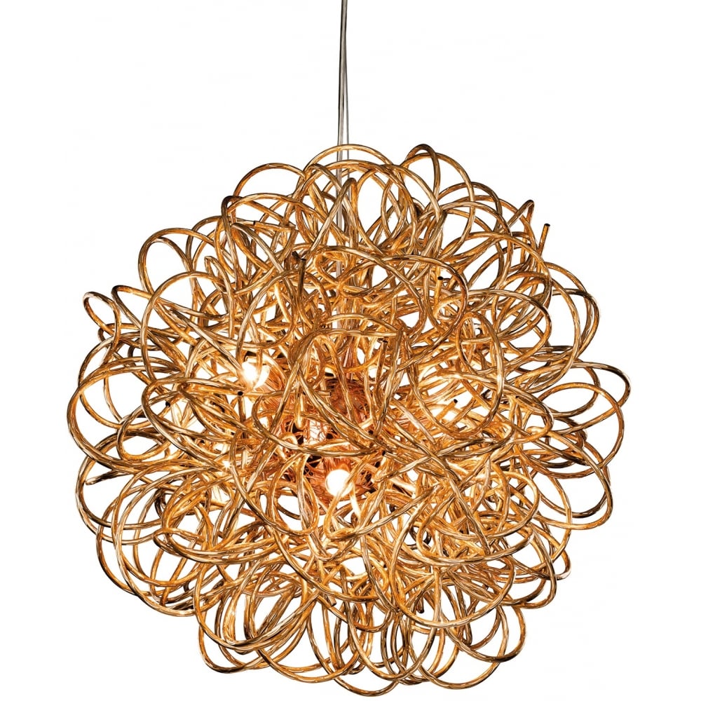 Spiral Industrial Copper Messy Wire Ceiling Pendant Light