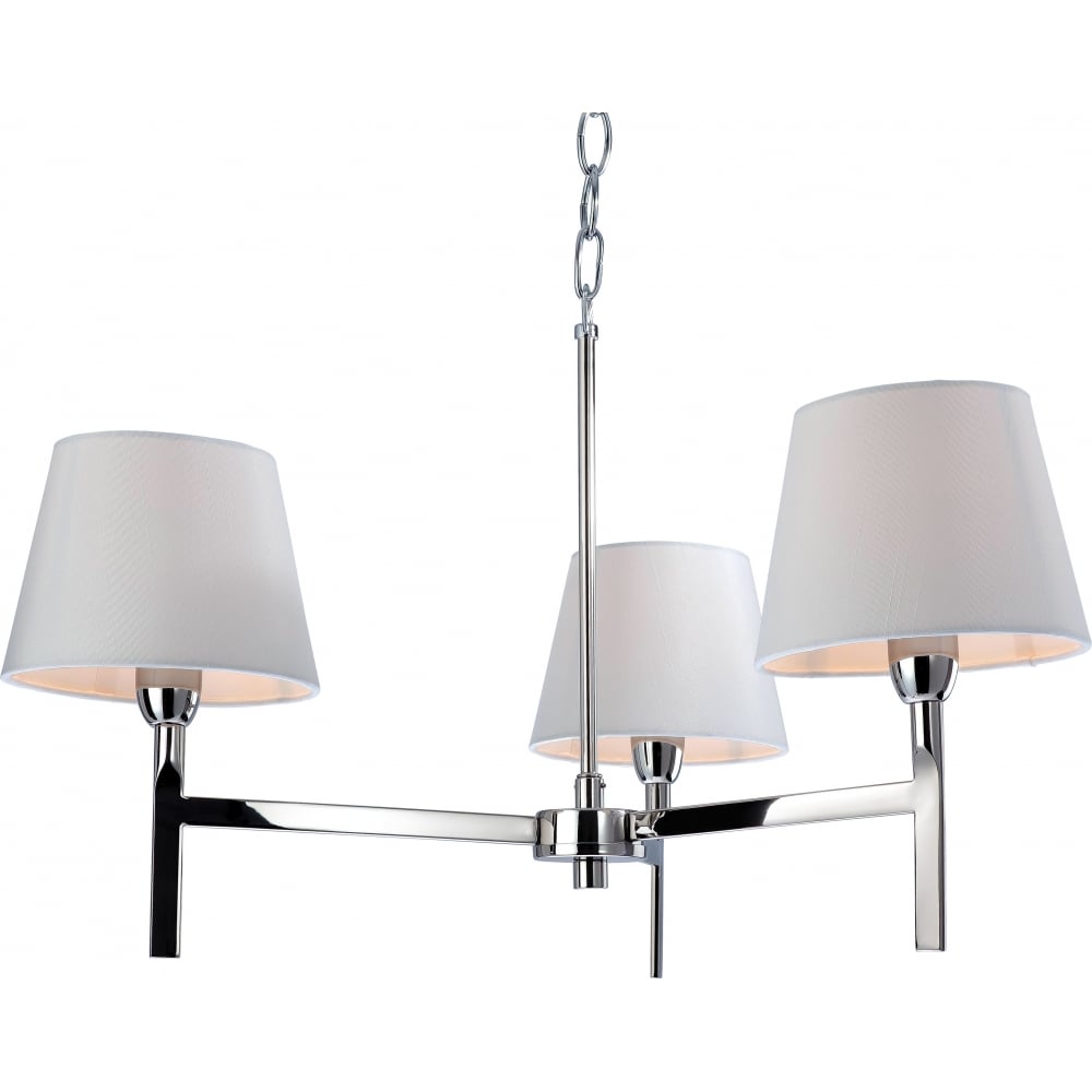 Taper Modern Polished Chrome 3 Shade Ceiling Chandelier