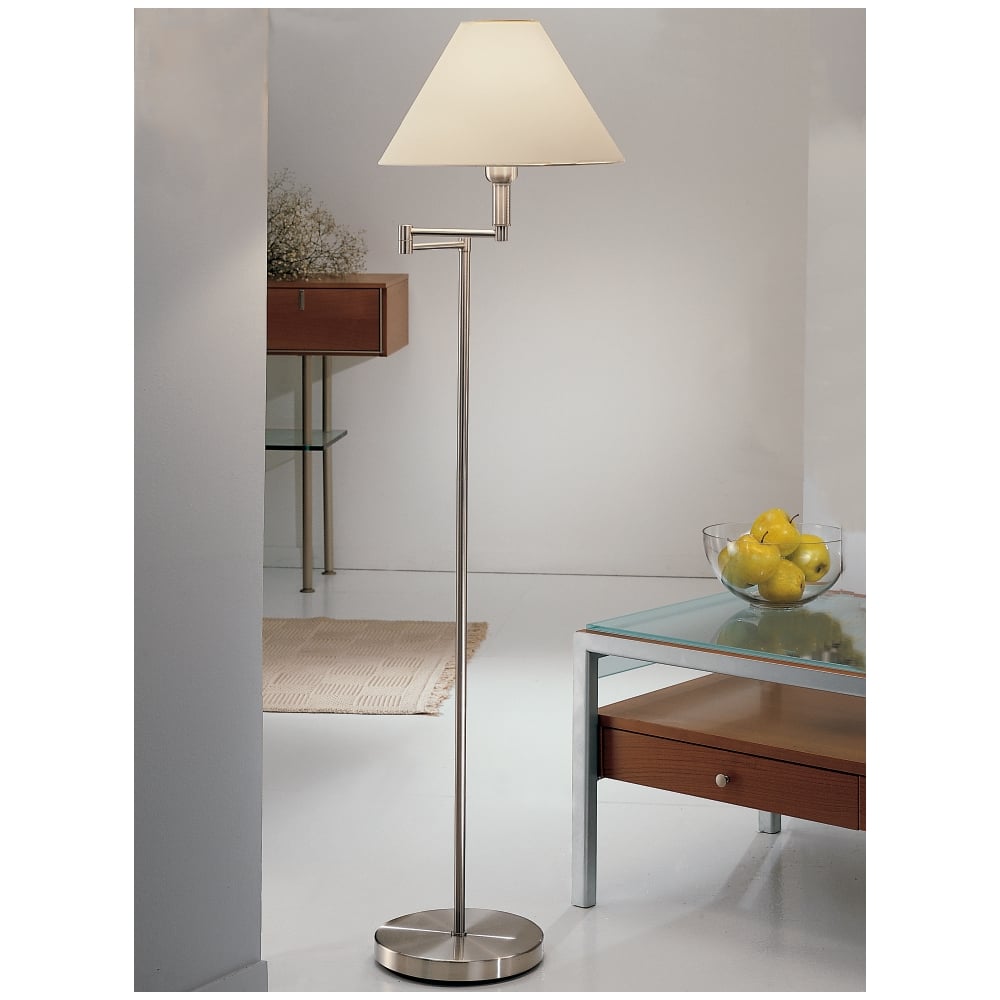 Fundamental Satin Nickel Standard Floor Lamp Swing Arm