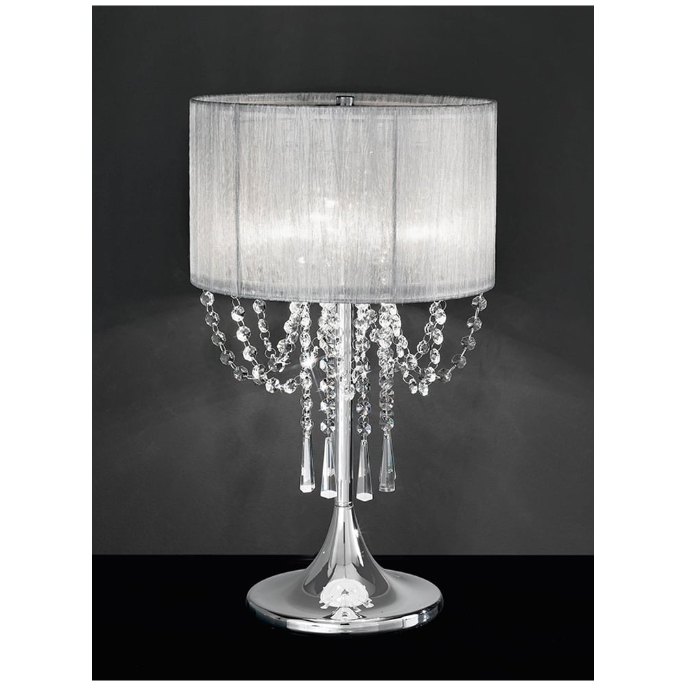 Exhibit 3 Light Table Lamp with Chrome and Crystal Finish