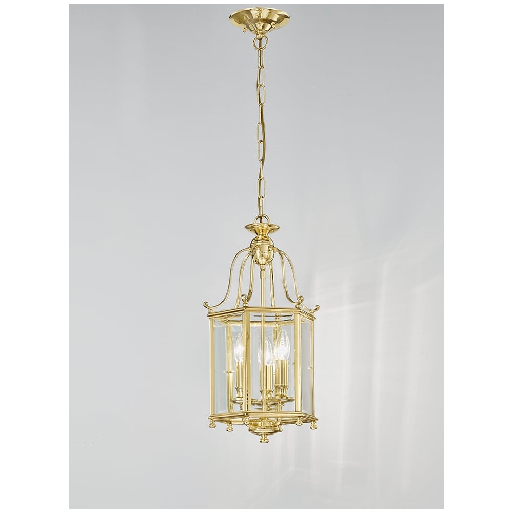 Prestige Polished Brass 3 Light Ceiling Lantern