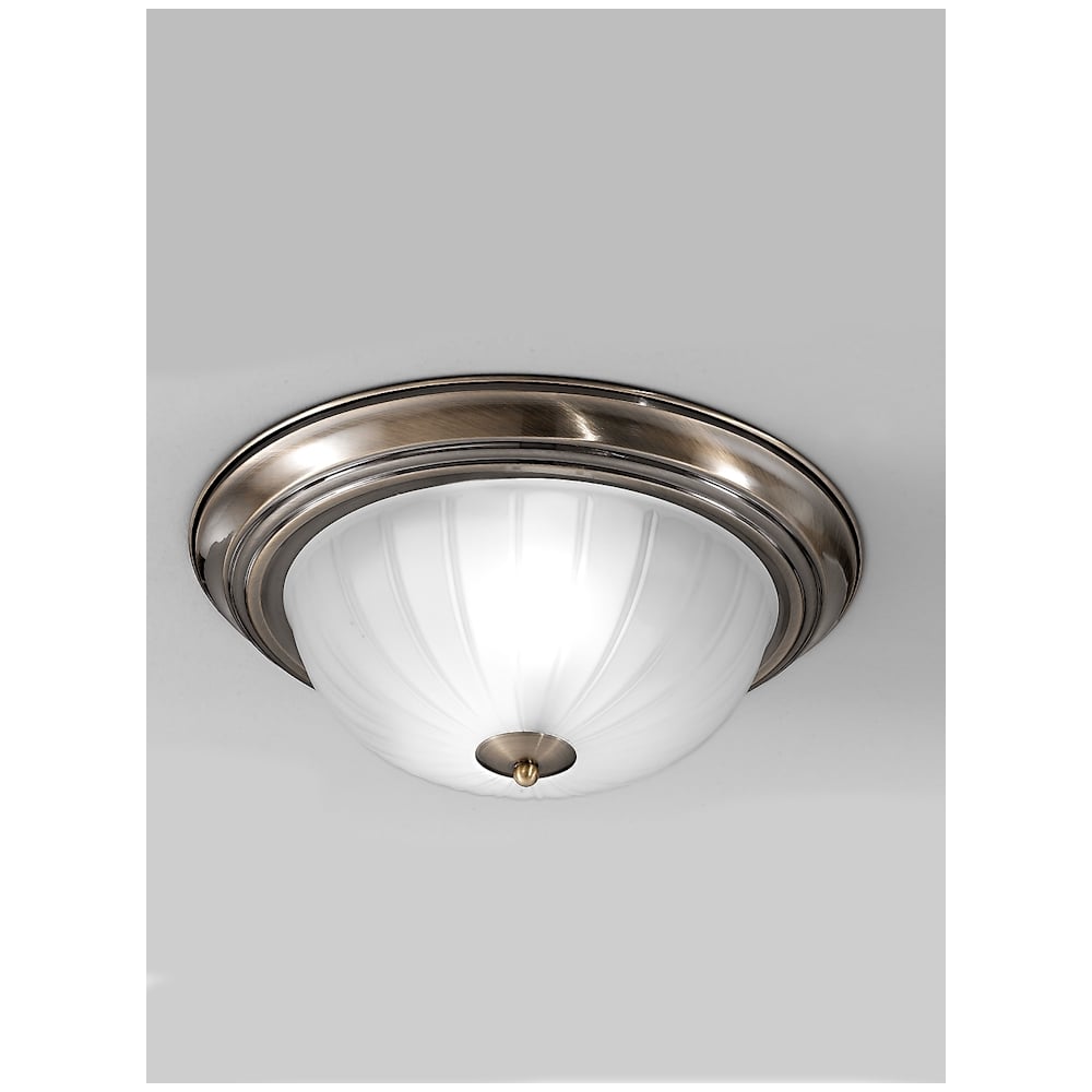 Prestine 355mm Circular Flush Ceiling Light in Bronze