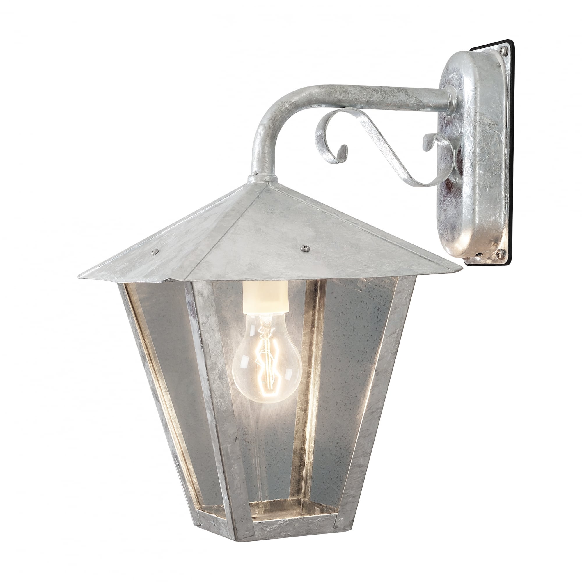 Benu Small Galvanized Garden Wall Lantern