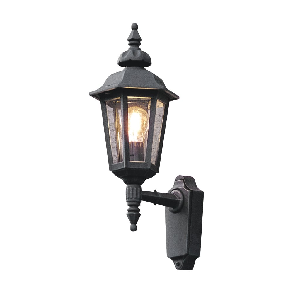 Pallas Powdered Black Up Facing External Wall Light