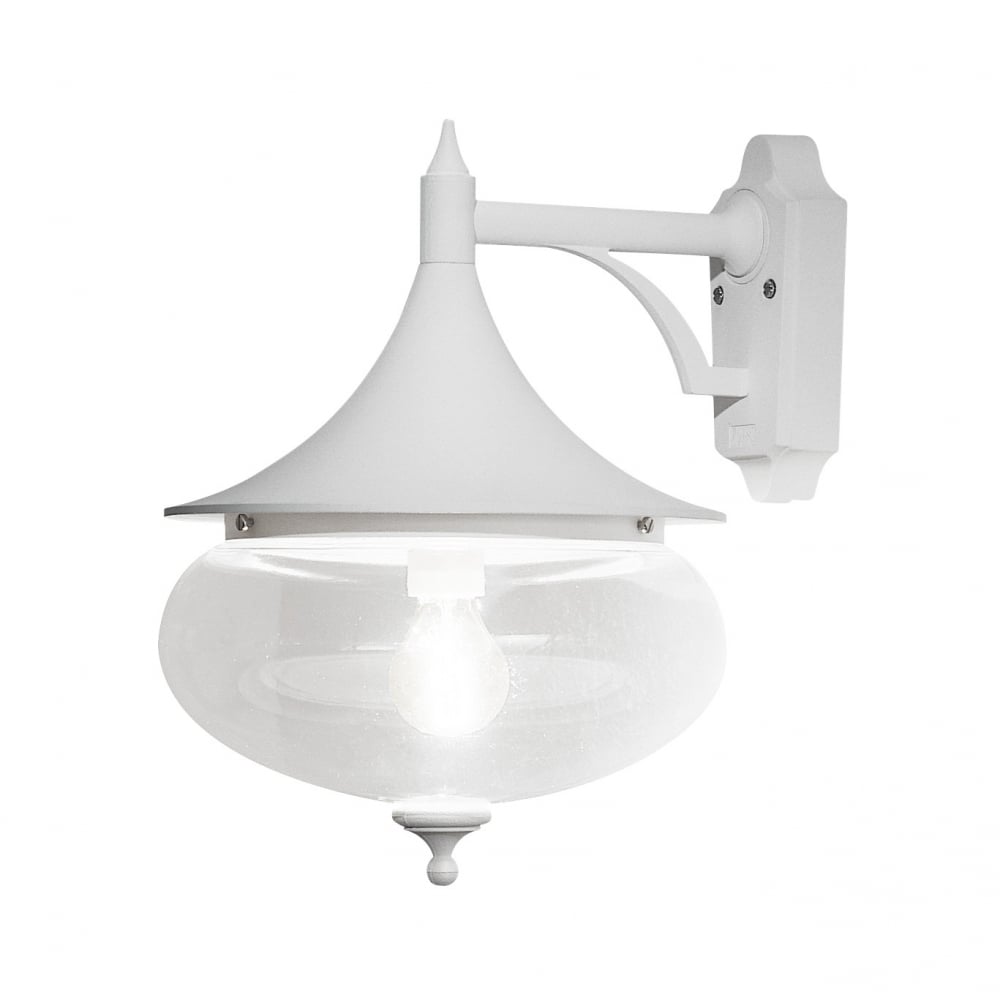 Libra Large Globe Matt White Downward Wall Lantern