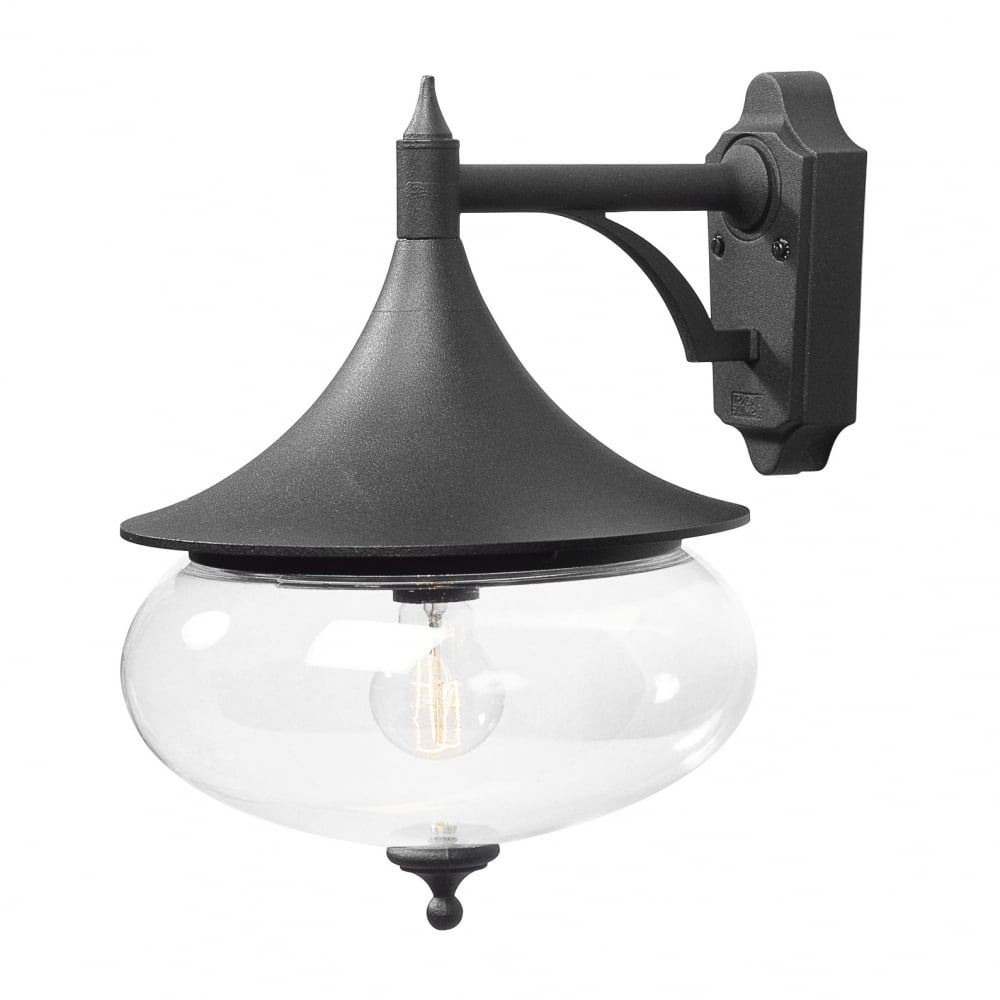 Matt Black Aluminium Libra Traditional Downward Wall Lantern