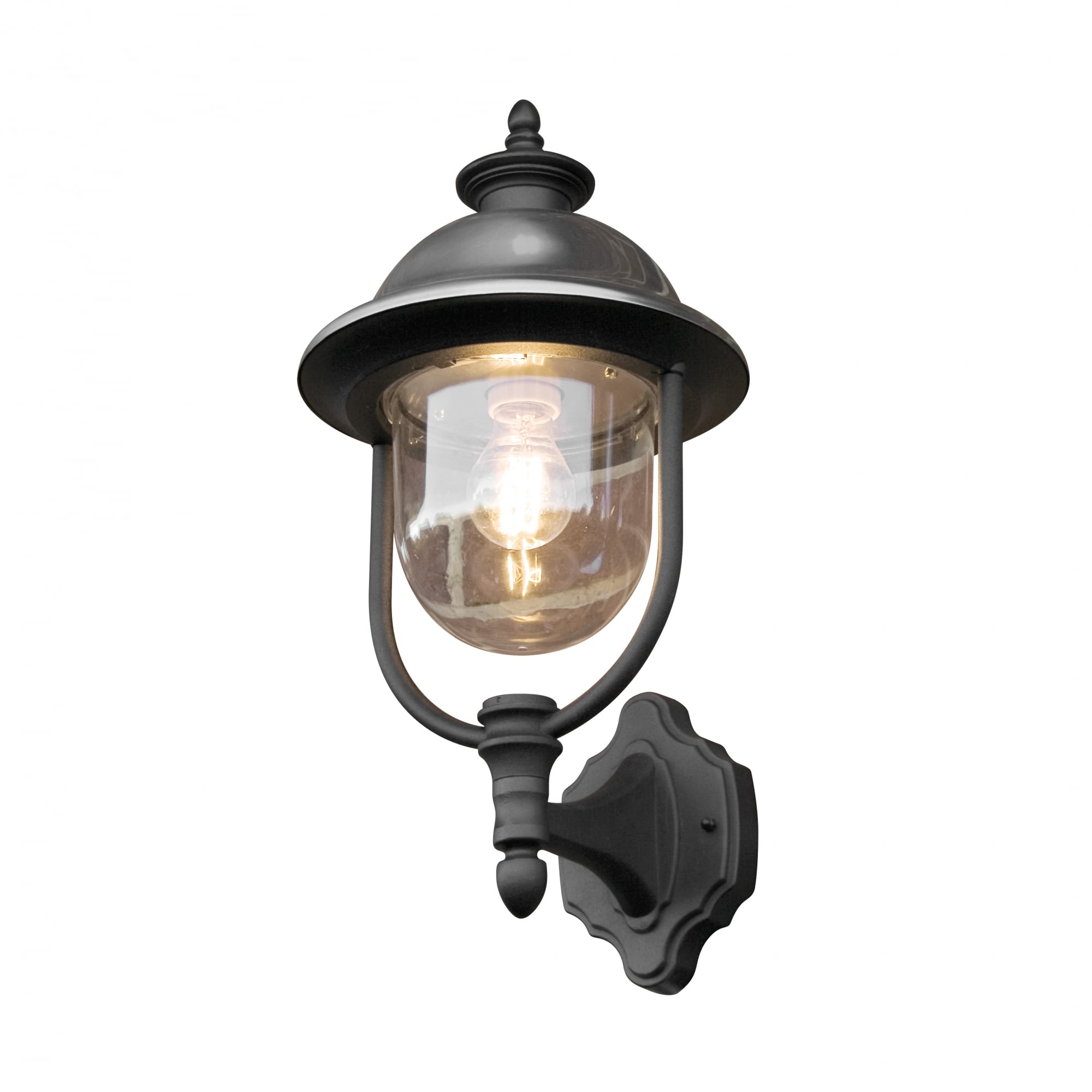 Parma Up Light Black with Stainless Steel Cap