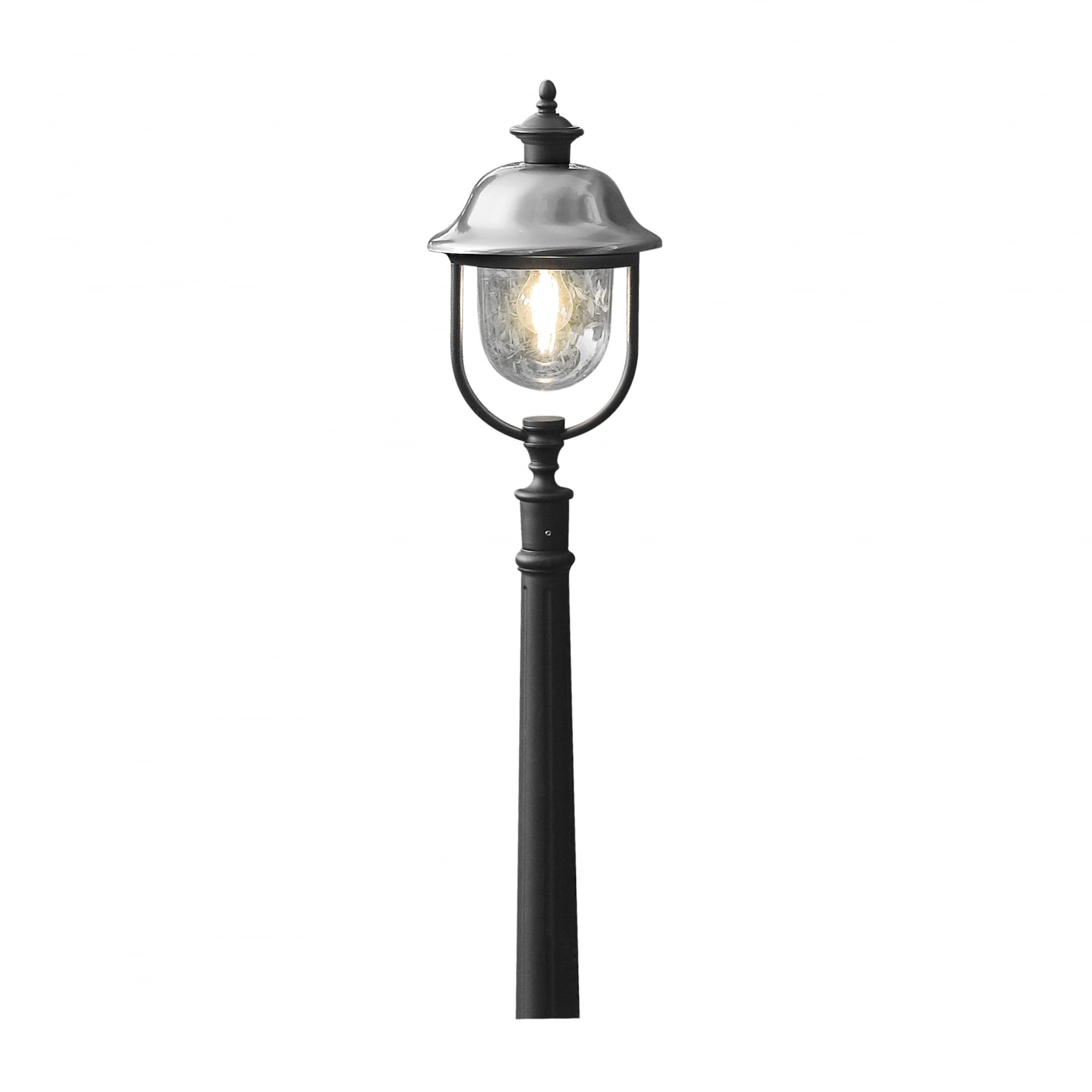 Parma Black Pathway Lantern with Stainless Steel Cap