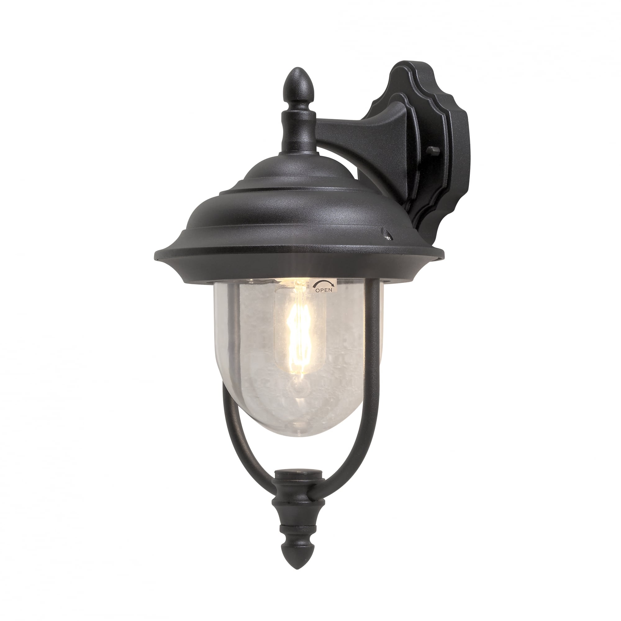 Parma Black Modern Outdoor Wall Lantern, 75W Max