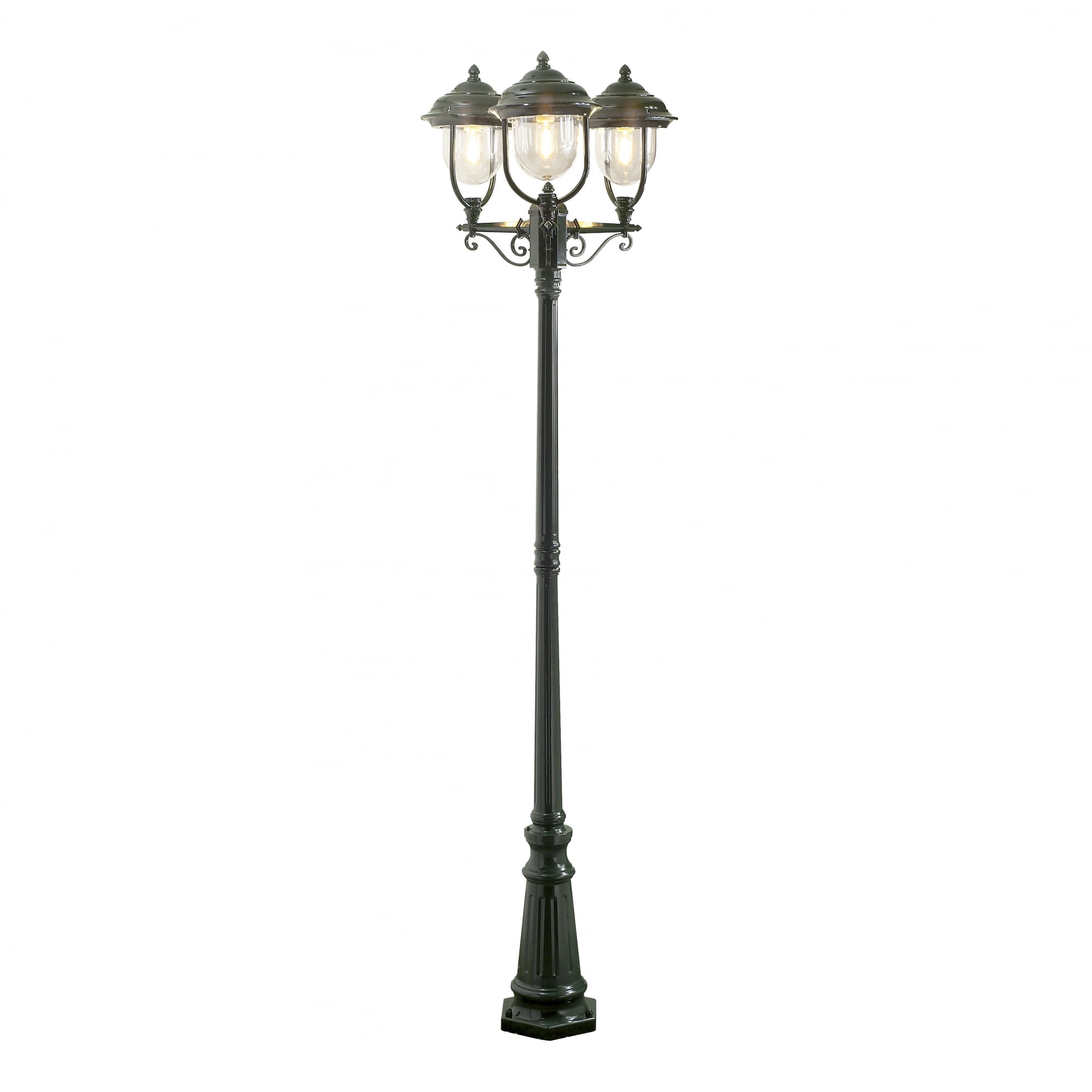 Parma Verdi Driveway 3 Lantern Outdoor Pole Light