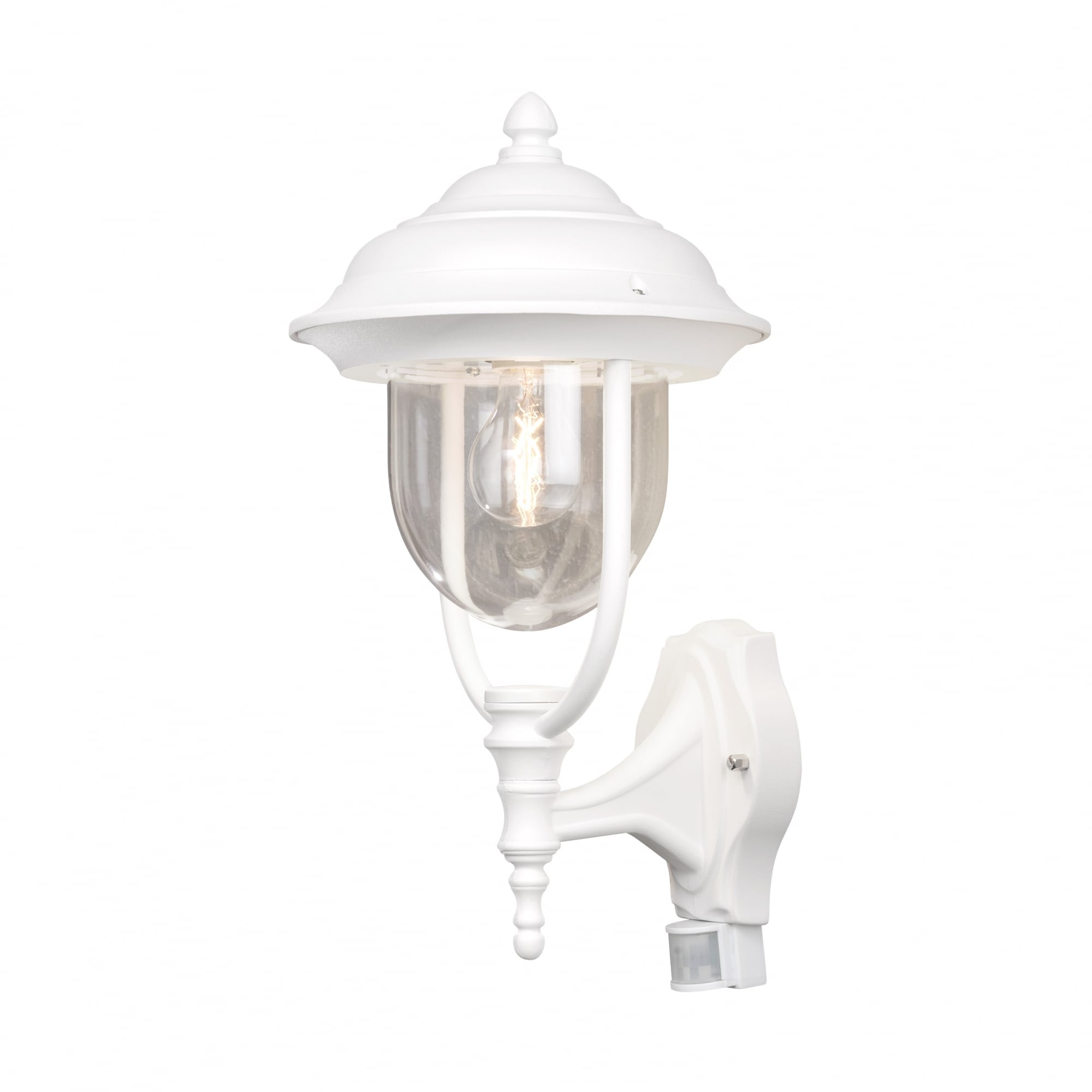 Parma White Motion Sensor Exterior Wall Lantern