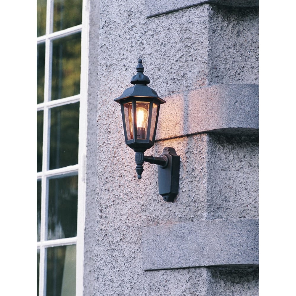 Pallas Powdered Black Up Facing External Wall Light