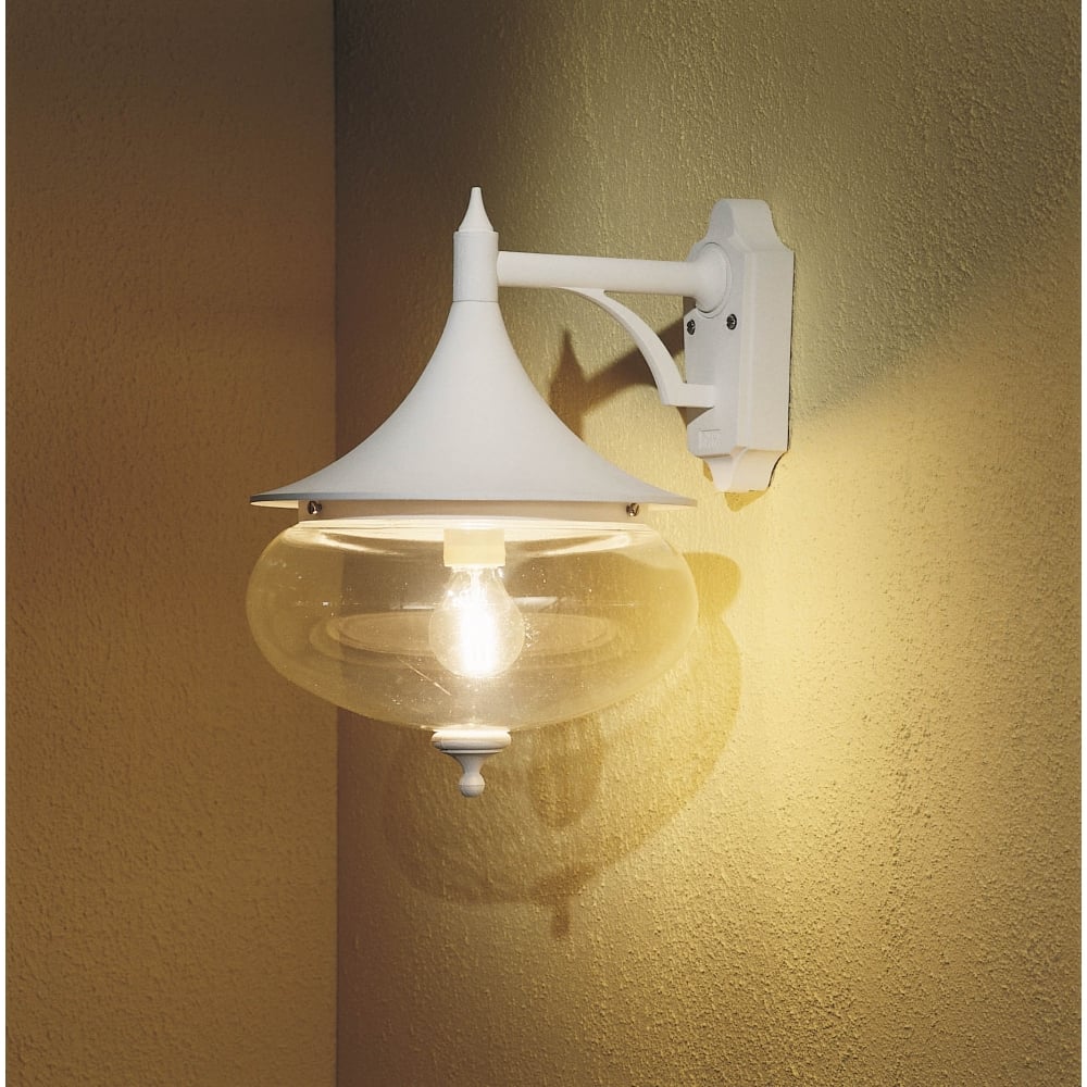 Libra Large Globe Matt White Downward Wall Lantern