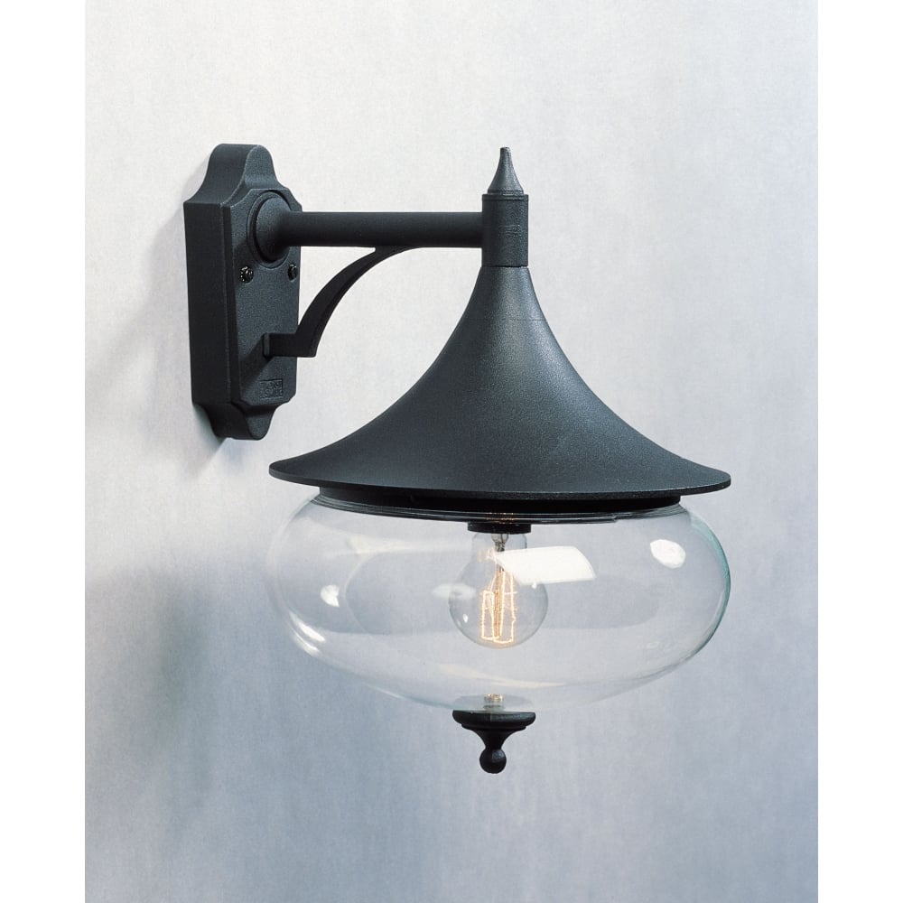 Matt Black Aluminium Libra Traditional Downward Wall Lantern