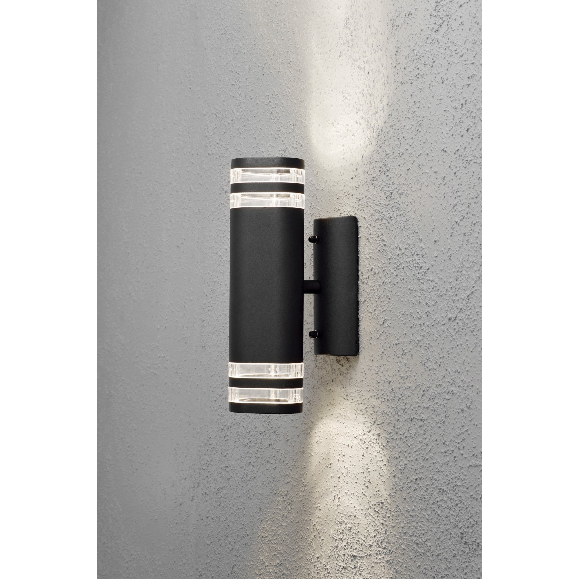 Modena Double Up Down Black Striped Wall Light