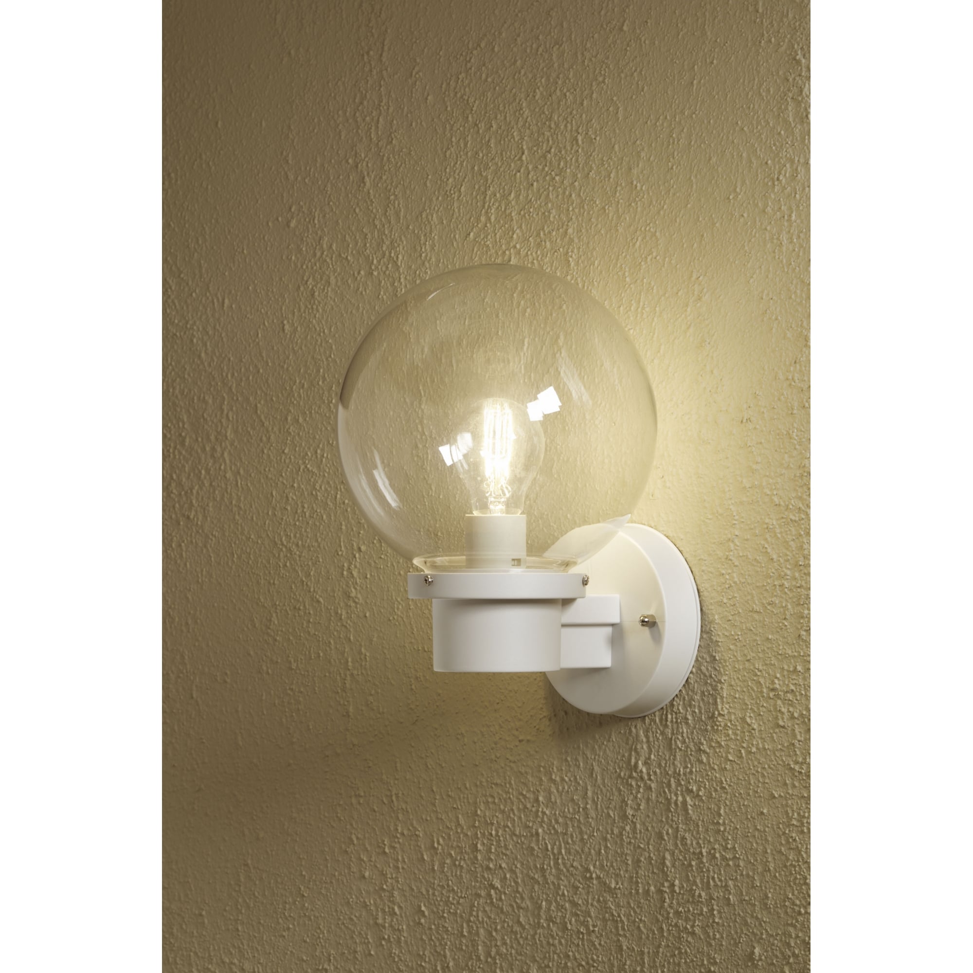 Nemi White Wall Light with Dusk to Dawn Sensor