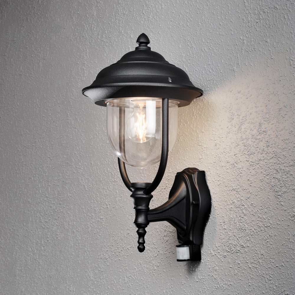 Parma Black Motion Sensor Exterior Wall Lantern