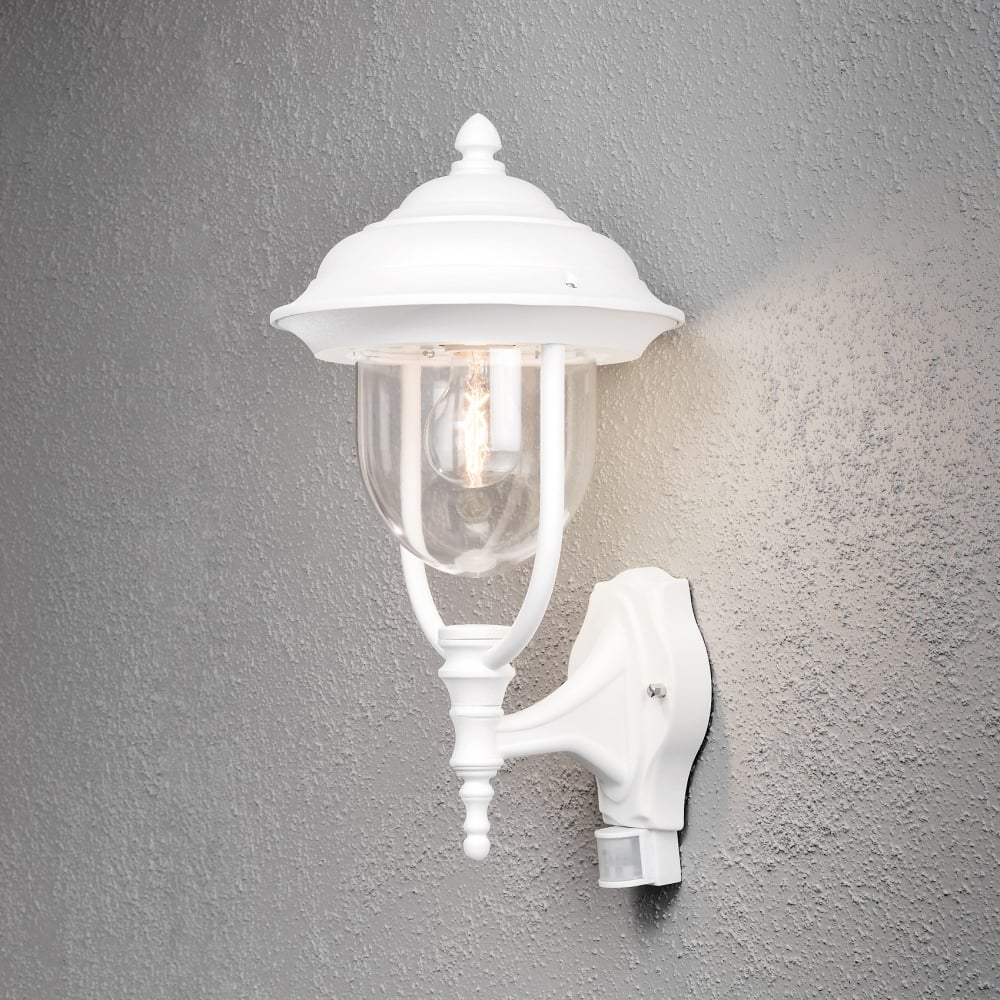 Parma White Motion Sensor Exterior Wall Lantern