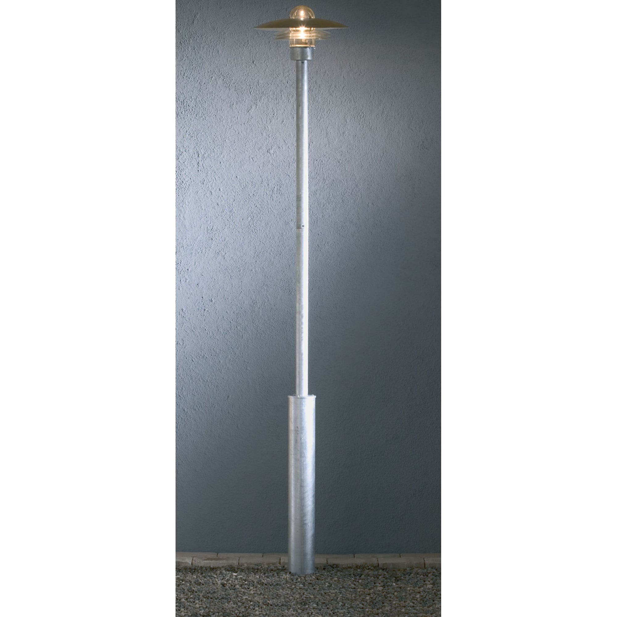 Modena Galvanized Steel Tall Driveway Lantern Post