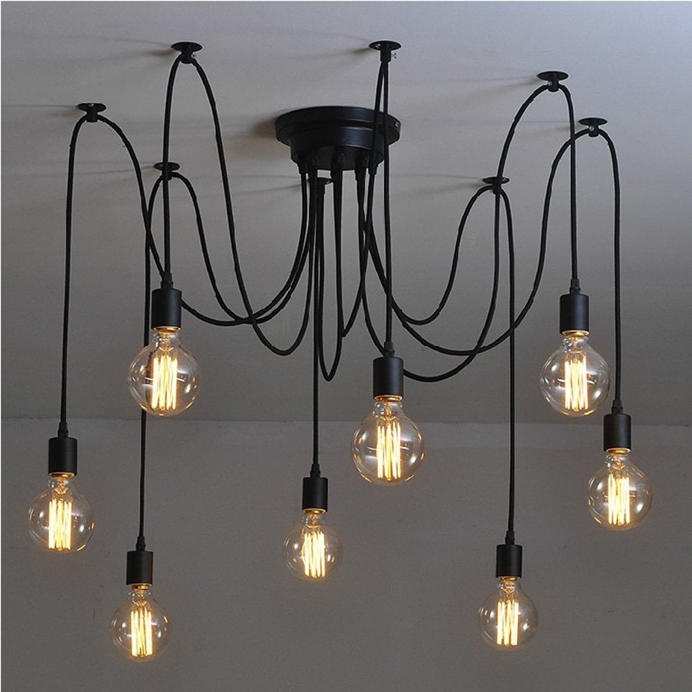 Vintage Retro Edison Spider Ceiling Light Pendant 6 Light