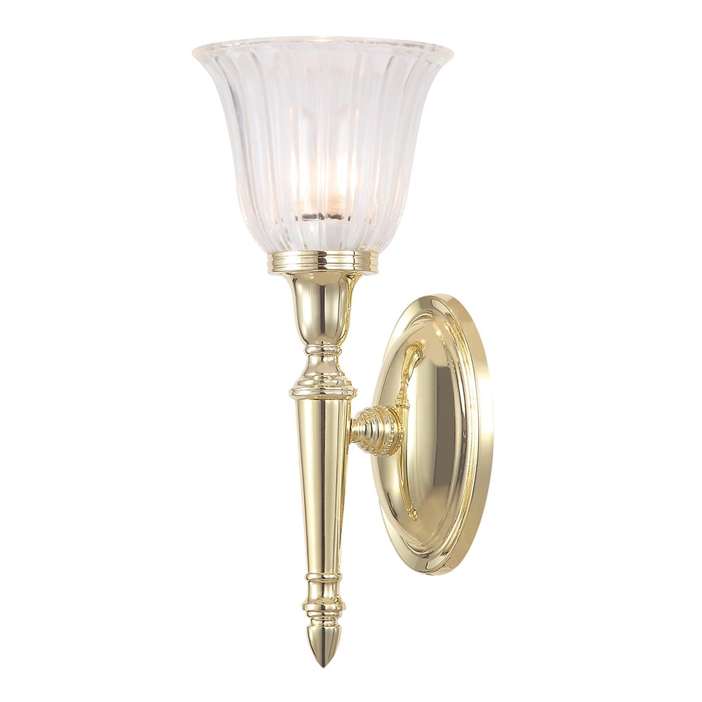 Bathroom Dryden Single Polished Brass Wall Light