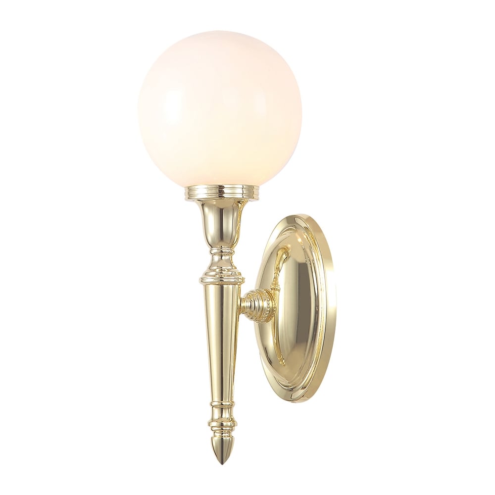 Bathroom Dryden Globe Orb Polished Brass Wall Light