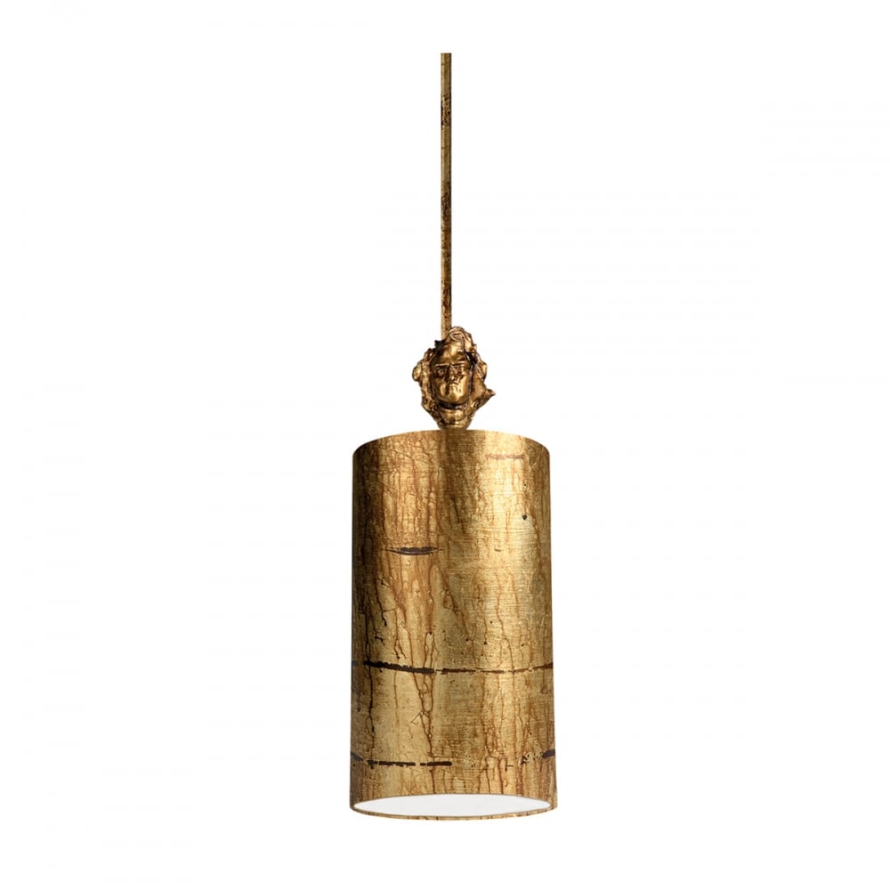 Fragment Gothic Gold Small Cylinder Pendant Light