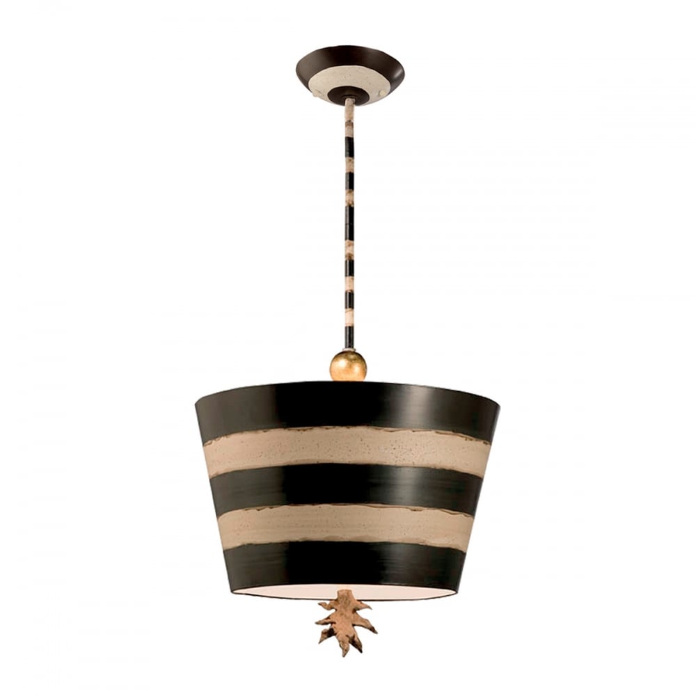 South Black and Cream Ceiling Pendant Lamp with Gold Star