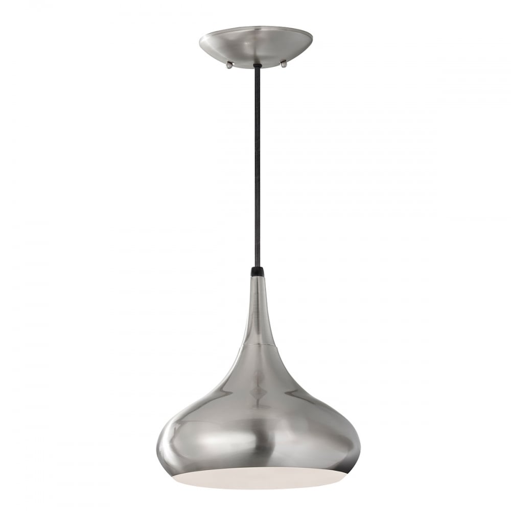 Beso Modern Brushed Nickel Domed Island Pendant