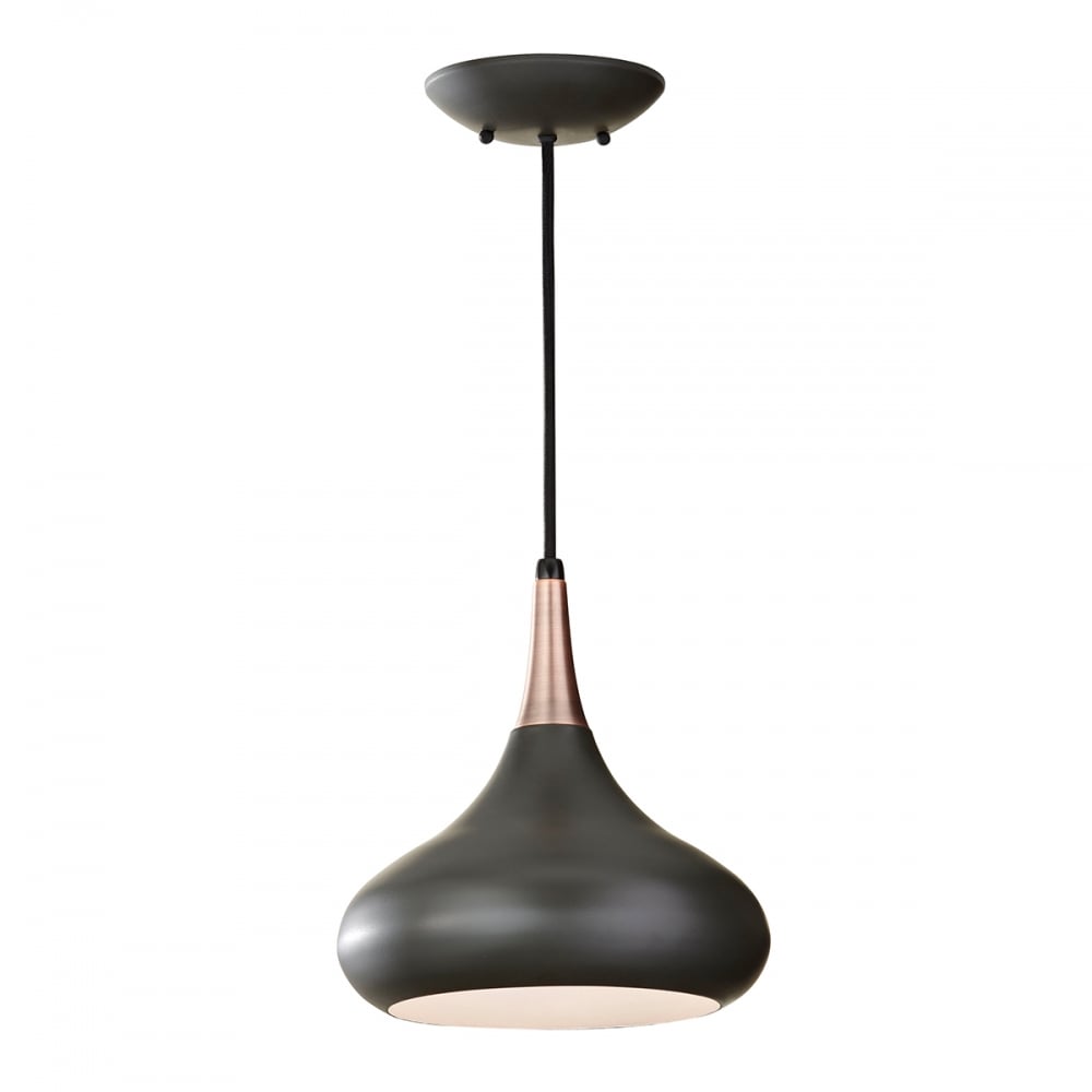 Beso Modern Black and Brushed Copper Island Pendant