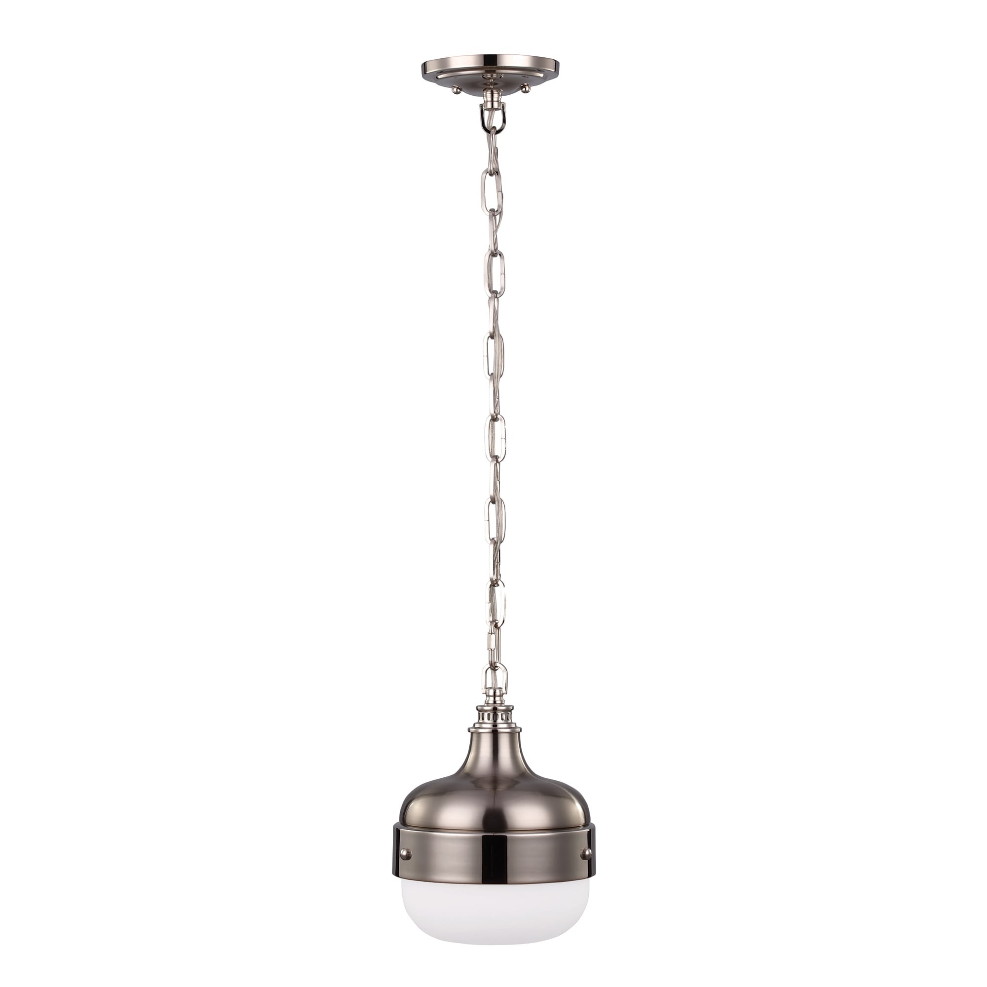 Modern Brushed Nickel Dome Island Hanging Light