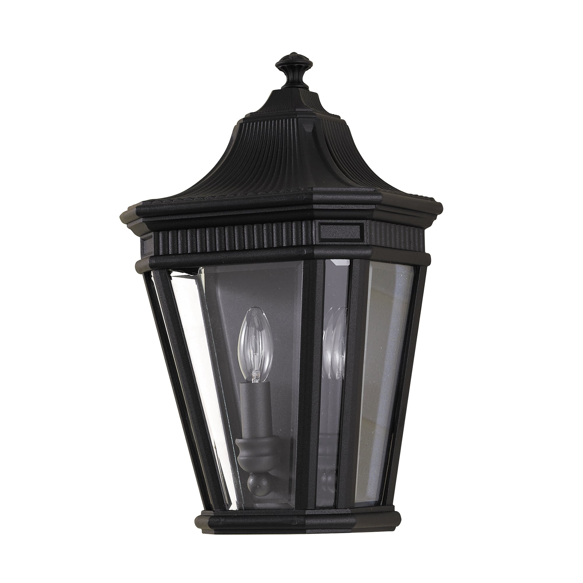 Grecian Half Wall Lantern Finished in Matt Black