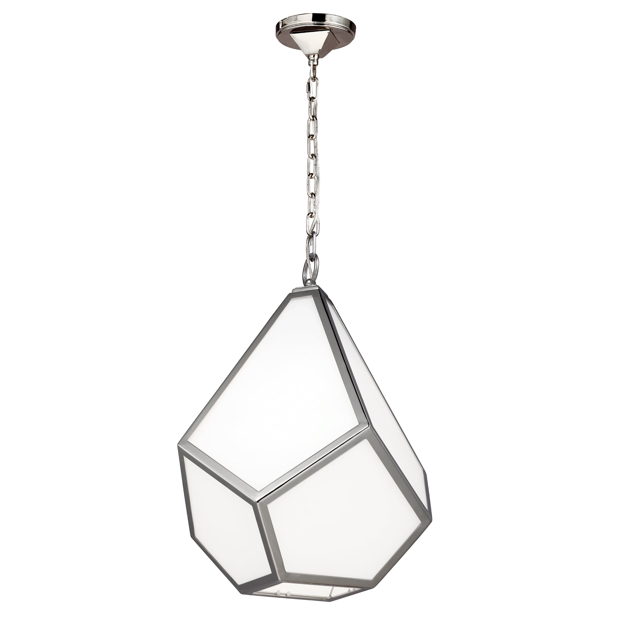 Contemporary Diamond Shaped Ceiling Nickel Pendant Light