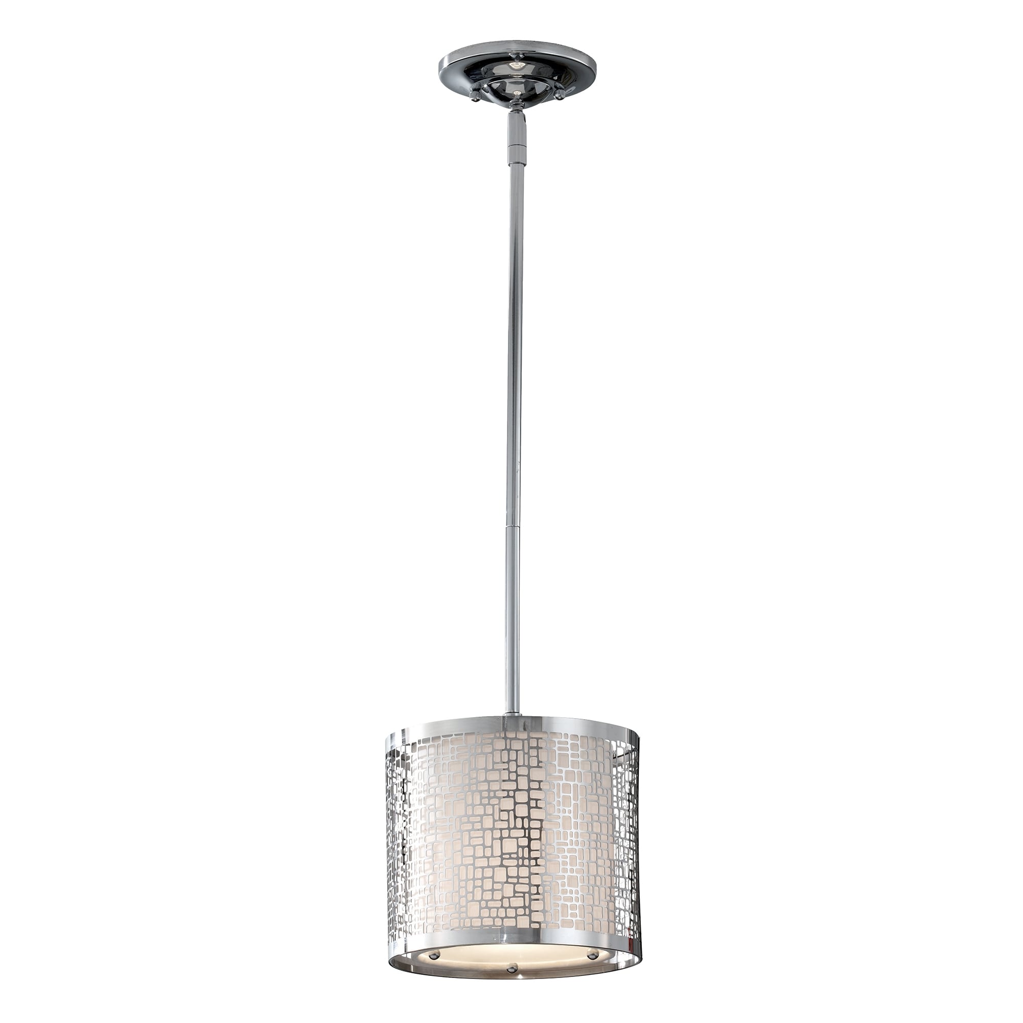 Patterned Deco Small Single Ceiling Drum Pendant Shade Light