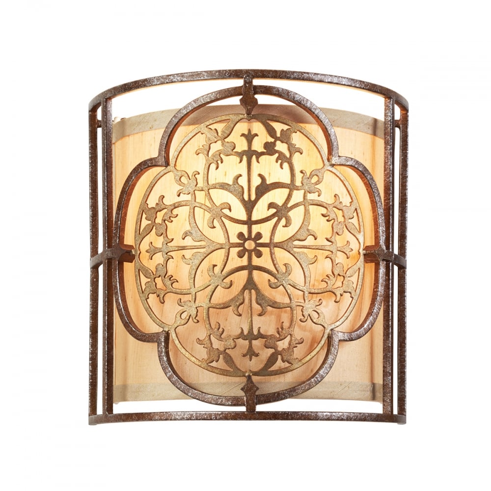 Oriental Oxide Bronze Wall Washer Patterned Sconce Light